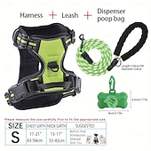 economico Collari, Imbracature e Guinzagli-Set di 4 pezzi che include pettorina e guinzaglio per cani, un guinzaglio abbinato e un dispenser per sacchetti per le deiezioni. Questa pettorina per animali domestici, antistrappo e