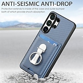 abordables 2026 Samsung Galaxy S26 Série-téléphone Coque Pour Samsung Galaxy S26 S26 Plus S26 Ultra Coque Arrière avec Support Support Anneau Emplacement Carte Rétro TPU Fibre faux cuir