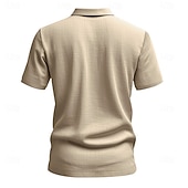 baratos Polo Clássico Masculino-Homens Camisa de linho Camisas Polo Casual Rua Lapela Manga Curta Básico Moderno Cruz Botões Verão Primavera Normal Preto Branco Azul Marinha cáqui Verde Tropa Cinzento Camisa de linho