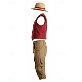 tanie Kostiumy męskie-Ocean Adventurer Kapitan Pirat Słomkowy Kapelusz Kostium Cosplay Stroje Anime Cosplay for Męskie Dla dzieci Dla dorosłych Halloween Karnawał Impreza