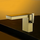 abordables Robinets de lavabo-Robinet de salle de bain cascade, robinet de lavabo à haut débit, mitigeur de lavabo en laiton à montage sur plage, robinet de lavabo monotrou à poignée unique, robinet de meuble-lavabo