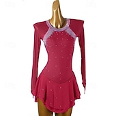 رخيصةأون فساتين التزلج الفني-فستان التزلج الراقص نسائي للفتيات تزلج على الجليد الفساتين أسود أبيض أصفر فتح الظهر شبكة سباندكس عالية المرونة تمرين منافسة ملابس التزلج مرصع بالجواهر حجر الراين كم طويل