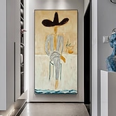 voordelige Cowboys-Met de hand gemaakt Hang-geschilderd olieverfschilderij Handgeschilderde Verticaal Abstract Landschap Modern Zonder Inner Frame (Geen frame)