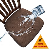 economico Copertura per sedia-Fodere impermeabili ed elasticizzate per cuscini di divano e poltrona, in tessuto jacquard di pile di mais, con cinghie elastiche, antiscivolo, confezione da 2, 4 o 6 pezzi.