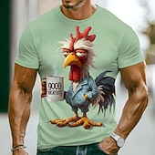  Per uomo Animale Gallo Divertente Scontroso Maglietta Manica Corta maglietta Stampa 3D Girocollo Camicia Esagerato Designer Feste Ferie Blu Blu lago Verde Estate Primavera Abbigliamento S M L XL XXL