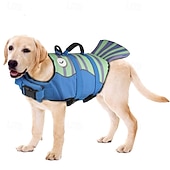 cheap Lifejackets-Shark Dog Safety Life Vest, Mermaid Dog Life Vests for Swimming with Superior Buoyancy and Rescue Handles for Swimming Pool Beach Boat