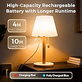 cheap Table Lamps-Remote Control USB Rechargeable Table Lamp with 16 Colors Nordic Style for Bedroom Bedside Lamp Atmosphere Night Light Holiday Coffee Shop Home Bar Counter Decoration