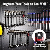 お買い得  ツールストレージ-マグネット式ドライバーオーガナイザー＆レンチオーガナイザー、アルミレール式マグネットツールオーガナイザー、ツールホルダー、ツールボックス整理、12スロットドライバー＆レンチホルダー（ツールは含まれていません）