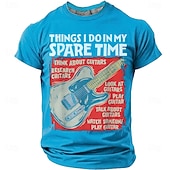 voordelige Muziek &amp; Instrument Grafische T-shirts-Voor heren Grappig jargon T-shirt Korte mouw T-shirt 3D-afdrukken Strakke ronde hals Overhemd Modieus Dagelijks Dagelijks Straat Grapefruitheide Zomer Lente Kleding S M L XL XXL XXXL