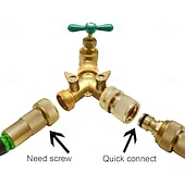 abordables Arrosage et irrigation-2 jeux de raccords rapides pour tuyau d'arrosage, en laiton massif robuste de 3/4 pouce, raccords universels étanches pour une connexion facile du tuyau d'arrosage