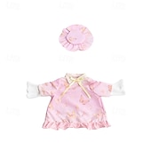 cheap Porch Goose Outfits-Pink Butterfly Porch Goose Outfit with Bonnet, Ruffled Goose Clothes for 23-25" Concrete Garden Goose Statue, Spring Summer Outdoor Yard Decor, Outfit Only, Goose Not Included