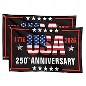 זול 250 שנה-דגל ארה"ב לציון 250 שנה 1776-2026, 3x5 רגל, באנר קישוט חיצוני אמריקאי פטריוטי לחצר, גינה, בית או חגיגות יום העצמאות