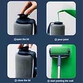 cheap Plant Care Accessories-Paint Roller Brush With Extension Rod - Handheld Paint Roller - Cleaning Paint Roller - Roller Tool For Painting Room Walls Ceilings Floors