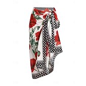 cheap One-piece swimsuits-Women's Swimwear One Piece Tankini Monokini Skirt Swimsuit Tummy Control High Waist Slim Backless Elegant Vacation Floral V Neck Sleeveless Bathing Suits