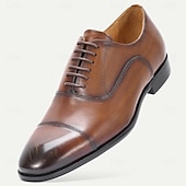 levne Klasické Společenské Boty-Pánské elegantní boty z prémiové kůže s překrytou špičkou – pravá hovězí kůže, elegantní formální design, pohodlný střih pro muže, ideální do kanceláře, na svatby, večírky a zvláštní příležitosti