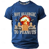 abordables Camisetas divertidas para hombres-Camiseta divertida y divertida de estilo urbano con diseño de tanque explosivo no alérgico al maní para hombre, de corte regular, para uso diario, tallas S, M, L, XL, XXL y XXXL.