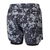 お買い得  ランニングショーツ-男性用 ランニングショーツ アスレチックショーツ ジムショーツ ドローストリング ポケット 2 イン 1 コンプレッションライナー付き ショートパンツ カジュアル 日常 アウトドア 夏 春 速乾性 ライトウェイト 吸汗性 ジムトレーニング 屋外 アスレチック レギュラー スポーツウェア アクティブウェア ブルー ブラック カモフラージュ