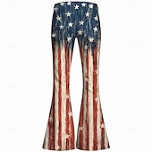 economico Fondi-250° anniversario USA Retrò Vintage Anni '70 Pantaloni Pantaloni a zampa d'elefante Hippie Disco Vita alta Zigzag Costume Per donna Mascherata 4 Luglio Feste Giorno dell'Indipendenza Adulti Pantaloni