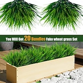 halpa Tekoplantit ja vihreys-20 kpl keinotekoisia ulkokasveja, tekonurmikkaa, vihreitä pensaita, UV-kestäviä keinotekoisia muovikasveja, puutarhakuistin ikkunalaatikon sisustus (ruoho)