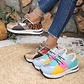 Χαμηλού Κόστους Γυναικεία Sneakers-γυναικεία χοντρά πολύχρωμα αθλητικά παπούτσια – μοντέρνα αθλητικά παπούτσια με κορδόνια με ολογραφικό &amp; νέον σχέδιο, άνετα παπούτσια για τρέξιμο για casual ντύσιμο και αθλητικά