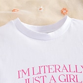 economico Completi per bambine-Ragazze 3D Lettera T-shirt e pantaloni Manica Corta Estate Casual Bambino (1-4 anni) Dai 4 anni in su Girocollo All'aperto Vestibilità comoda