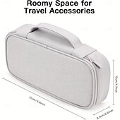 cheap Luggage &amp; Travel Storage-Travel Storage Bag with Cable Management, Zippered Light Gray Tech Organizer for Chargers, Power Banks, Hard Drives, Data Cables – Portable Carry-On Travel Case