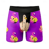  Homme Animal Dessin animé Flamant rose Boxers extensibles Caleçons de Bain Shorts de bain boxeur Drôle Occasionnel Maison Vacances à la Plage Ceinture Élastique Évacuation de l'humidit