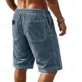 Χαμηλού Κόστους Casual σορτς-Ανδρικά Σορτσάκια Casual σορτς Κοτλέ Σορτς Τσέπη Ελαστική μέση Σκέτο Άνεση Αναπνέει Μήκος γόνατος ΕΞΩΤΕΡΙΚΟΥ ΧΩΡΟΥ Διακοπές Καθημερινά Ρούχα Μοντέρνα Κομψό στυλ street Θαλασσί Μαύρο Μικροελαστικό