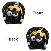 voordelige 250e Verjaardag-2 stuks grappige hoofdsteunhoezen met voetbalhoofd-uitdrukking voor in de auto, gemaakt van non-woven polyester, universele pasvorm, wasbaar, eenvoudig te installeren, perfect voor roadtrips of