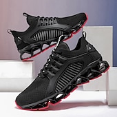 abordables Zapatillas de Correr para Hombres-Zapatillas deportivas rojas para hombre, transpirables, con cordones, ideales para noches de resort, paseos de vacaciones, viajes informales, ocio al aire libre, estilo urbano y looks nocturnos de vacaciones.