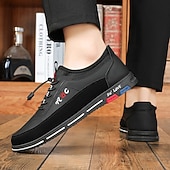 abordables Zapatillas Informales-Zapatillas sin cordones de piel sintética negra para hombre: prácticas, cómodas y elegantes para uso informal y diario.