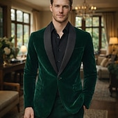  Roaring 20s 1920s Retro Vintage Tuxedo Suits & Blazers Long Sleeves The Great Gatsby Gentleman Solid Color Fancy Dress Men's Carnival Costume Carnival Cocktail Party Theme Party Bachelorette Party