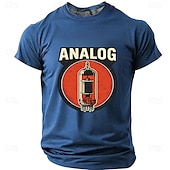 cheap Music &amp; Instrument Graphic T shirts-Men's ANALOG Vacuum Tube Thermionic Valve Vintage Retro Audiophile Music Guitar Amp Engineer T-shirt Graphic Regular Fit Studio Casual Daily Wear Designer Clothing Apparel S M L XL XXL XXXL