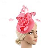cheap Fascinators-Fascinators Flax Wedding Birthday Elegant Vintage Cute With Floral Headpiece Headwear