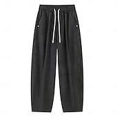 economico pantaloni casual-Per uomo Pantaloni Pantaloni casual 100% cotone Pantaloni Larghi Pantaloni lavati con acido Coulisse Elastico in vita Semplice Comodità Traspirante Lunghezza intera Casuale Quotidiano All'aperto Moda