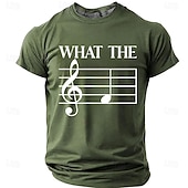 voordelige Muziek &amp; Instrument Grafische T-shirts-Heren T-shirt met muziekwoordspeling, vioolsleutel, humoristische, sarcastische en originele print, sportief, normale pasvorm, cadeau voor muzikanten, muziekleraar, casual, designer kleding, maten S,