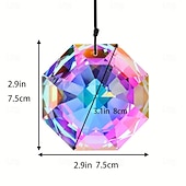 economico Sculture-Acchiappasole arcobaleno in cristallo da 7,5 cm per finestre, grande acchiappasole ottagonale in cristallo colorato, prisma per interni ed esterni, casa