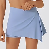Χαμηλού Κόστους Γυναικείες φούστες και σορτς-Γυναικεία Μονόχρωμο Casual φούστα Φούστες τένις με σορτς Αθλητική φούστα Τσέπη Ψηλή Μέση Ελαστικό Σκούπισμα ιδρώτα Αναπνέει Τέννις Γκολφ Pickleball Φούστες Φόρμα Μαύρο Μπλε Σκούρο μπλε Ρούχα τένις