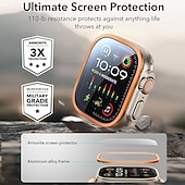 abordables Protectores de pantalla para relojes inteligentes-[Paquete de 4] Reloj Protector de pantalla Compatible con Apple Watch Ultra 49mm Cobertura máxima sensible al tacto Alta definición clara Vidrio Templado Accesorios Reloj