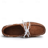 abordables chaussures de bateau-Mocassins à lacets en daim marron pour homme – chaussures habillées décontractées, idéales au quotidien, au bureau et pour un look élégant en extérieur.