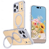 abordables Carcasas iPhone-teléfono Funda Para iPhone 17 Air 17 Pro Max iPhone 17e 16 15 14 Pro Max Plus 16e 13 Pro Max Funda Trasera adsorción magnética con Soporte Traslúcido Soporte de carga inalámbrica TPU Acrílico