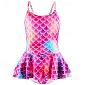 abordables Traje de baño de una pieza-Niños Chica Traje de baño Exterior Playa Graphic Vacaciones Tropical Moda Trajes de baño 4 años + Verano Azul Piscina Rosa