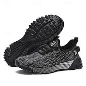 abordables Baskets Décontractées-Chaussures de sport pour hommes, en maille bleu marine, respirantes et flexibles, idéales pour la course, la marche et les activités de plein air décontractées.