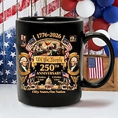 tanie Kubki i filiżanki-Kubek z okazji 250. rocznicy Stanów Zjednoczonych, prezent patriotyczny, ceramiczny kubek do kawy z okazji półpięćsetnej rocznicy, 1776–2026, Ameryka 250, prezent na Dzień Niepodległości dla mężczyzn