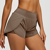 abordables Pantalones cortos deportivos-Mujer Bermudas Chinos Pantalón corto Ropa de calle Casual Corto Media cintura Color sólido Cintura elástica Confortable Transpirable Elástico Diario Exterior Gimnasia Violeta Azul marinero Gris