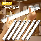 tanie lampki nocne z czujnikiem-6 sztuk magnetycznych, inteligentnych lampek z czujnikiem ruchu, ładowanych przez USB, z możliwością ściemniania w 3 kolorach, 3 tryby oświetlenia, paski świetlne LED do wnętrz, sypialni, przedpokoju,