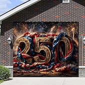 baratos Capa de Porta de Garagem-4 de julho de 2026 250º Dia da Memória Tapeçaria Banners Capa de Porta da Garagem Águia Bandeira Americana Impressão 3D Festa Moderna Patriótica Fundo de Tiro Presente Decoração da Casa