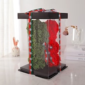 preiswerte Weltfußballspiel 2026-25 cm großer Rosen-Teddybär für die Fußball-Weltmeisterschaft, künstliches Rosenblüten-Geschenk für Fußballfans, Hochzeit, Muttertag, Jahrestag, inklusive transparenter Geschenkbox