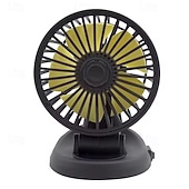 voordelige Autofanaten-Autoventilator, 12V sigarettenaansteker- of USB-voeding voor in de auto, opvouwbare dashboardventilator met 360° rotatie, krachtige koelventilator met 5 bladen voor auto, vrachtwagen, SUV, camper,