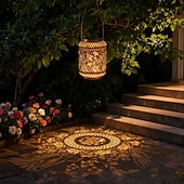 ieftine Lumini de cale și lanterne-Felinar metalic cu proiecție solară pentru exterior, tip colibri, lumină suspendată impermeabilă IP44, lampă LED decorativă pentru grădină, terasă, curte, alee, gazon, verandă, sărbători &amp;cadou de